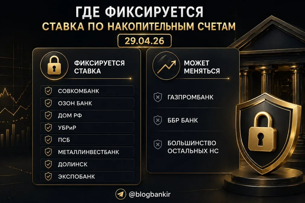 Где фиксируется ставка по накопительным счетам (30.07.26)