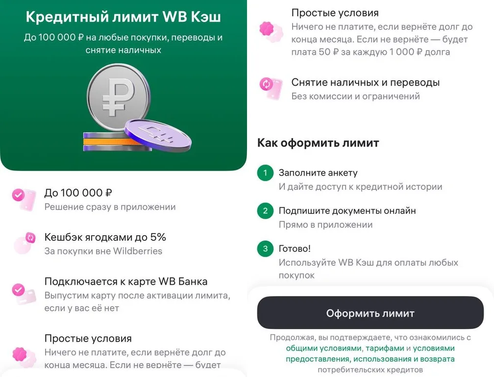 Похоже, Wildberries готовится к запуску кредитных карт