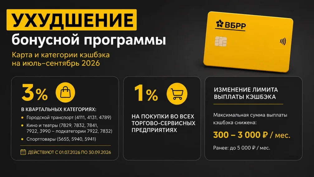 ВБРР — категории кэшбэка на III квартал