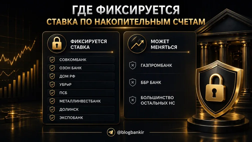 Где фиксируется ставка по накопительным счетам (23.09.26)