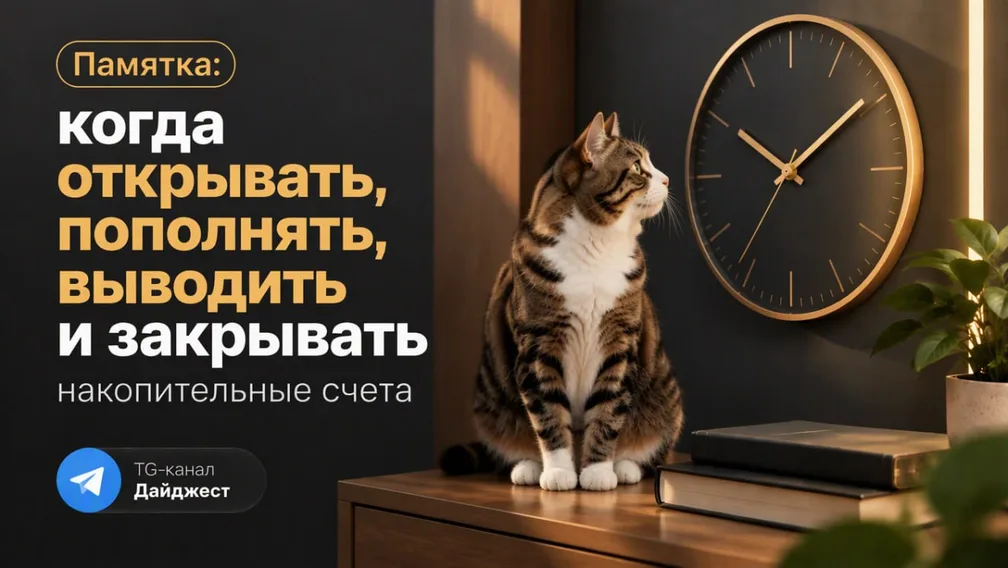 ⁉ Памятка: когда открывать, пополнять, выводить и закрывать накопительные счета