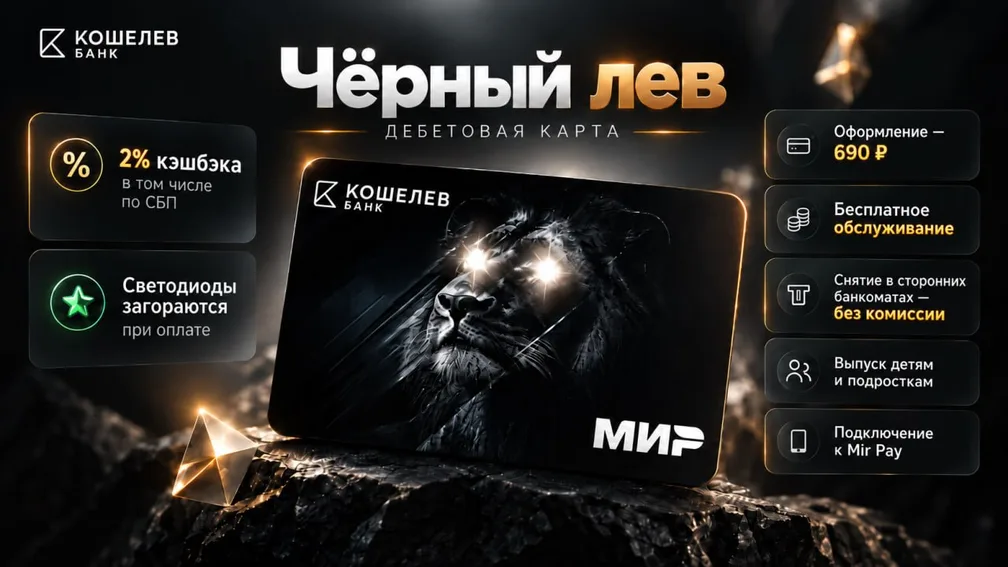 Карта «Чёрный лев» от Кошелев-Банка