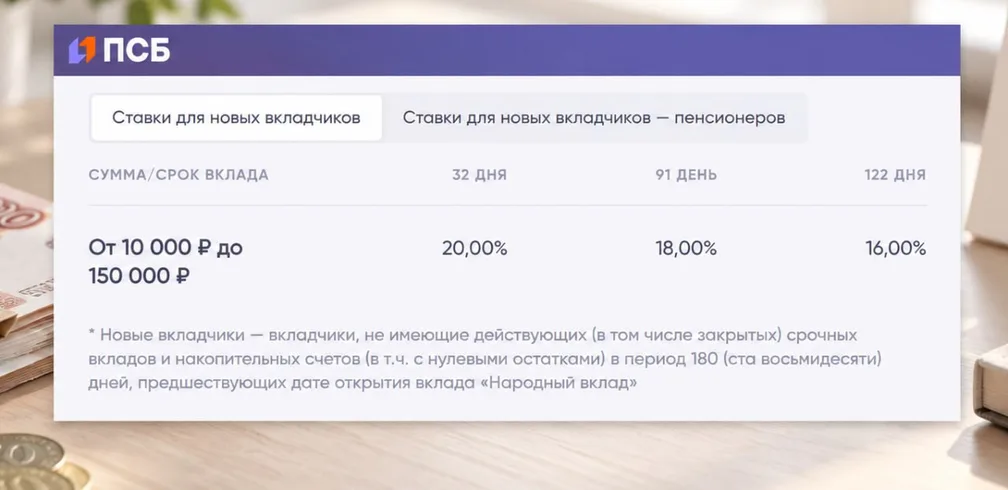 Изменения в ПСБ по вкладам и НС