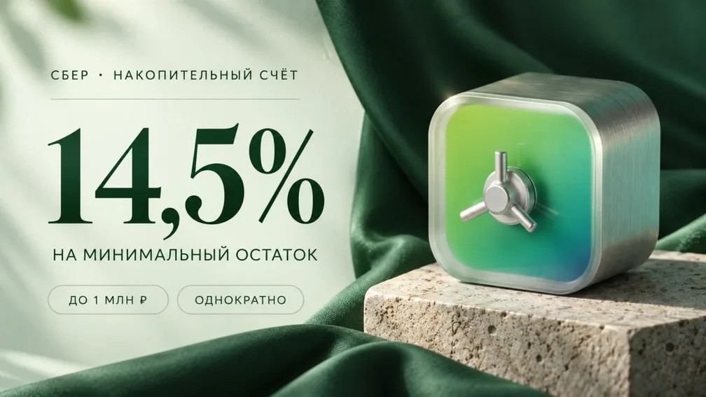 Сбер запустил накопительный счёт под 14,5% годовых на мин. остаток
